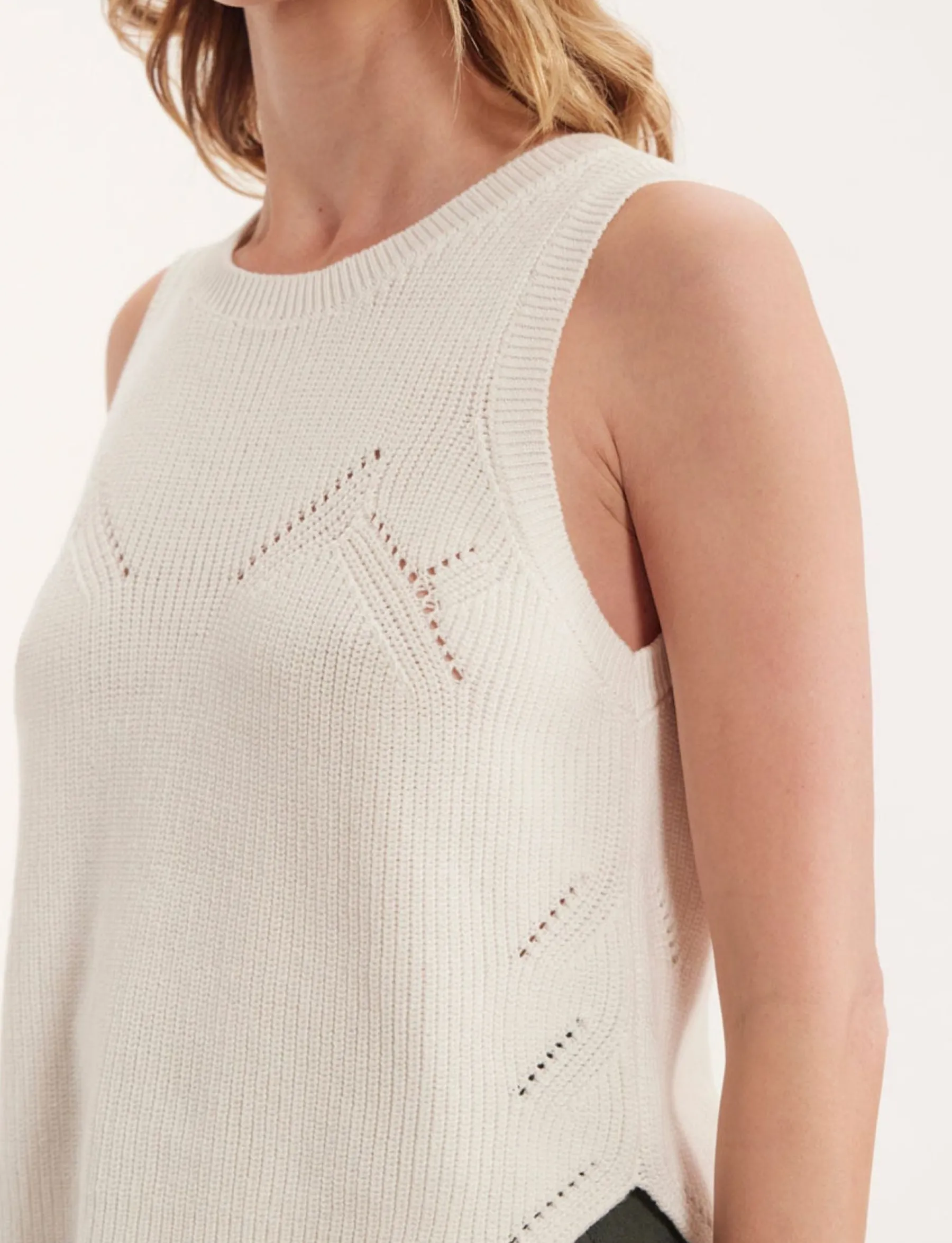 Clearance Ines de la Fressange Paris Agatha ecru sleeveless jumper