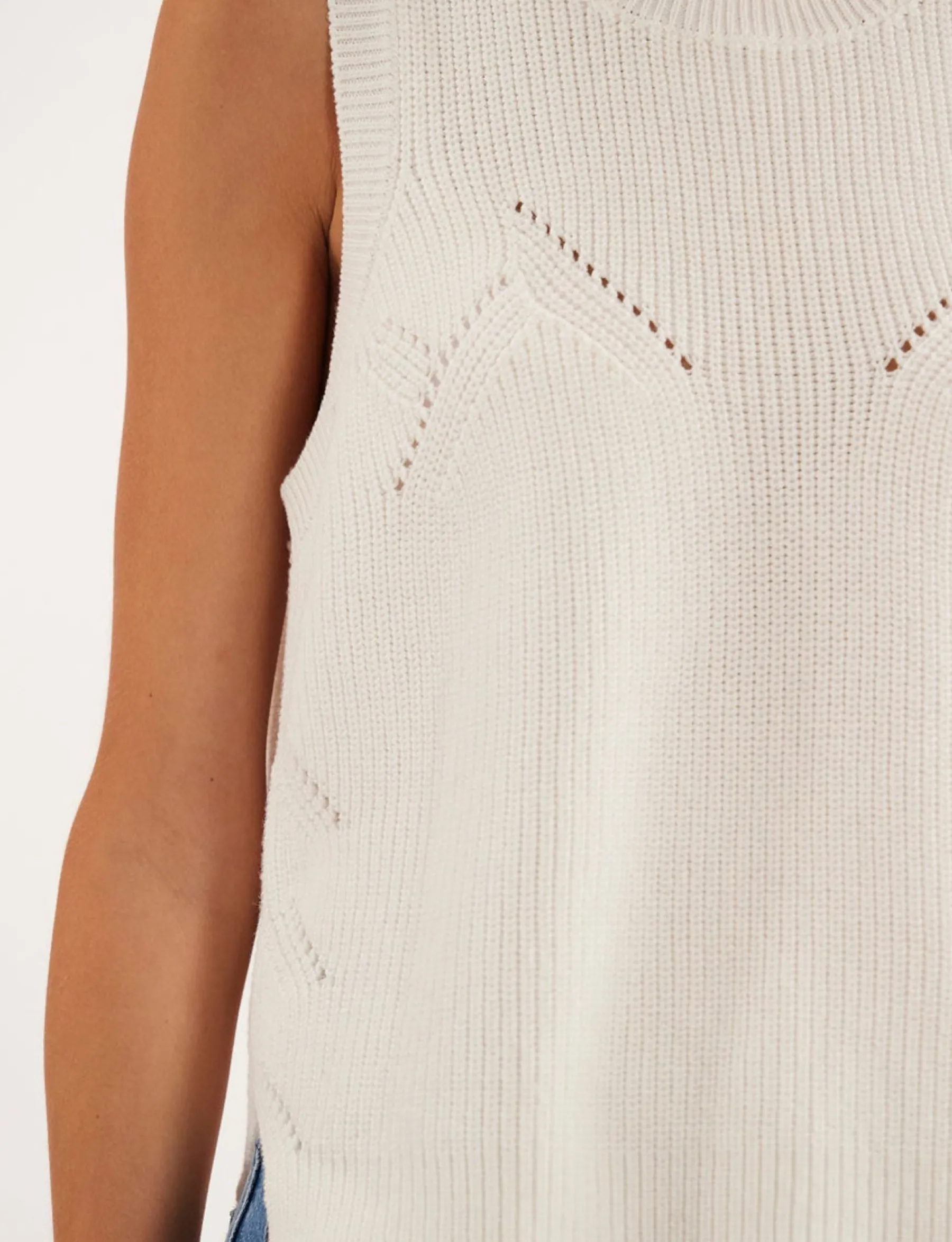 Clearance Ines de la Fressange Paris Agatha ecru sleeveless jumper