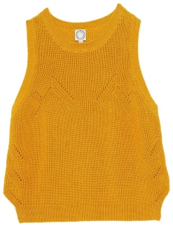 Flash Sale Ines de la Fressange Paris Agatha mustard sleeveless jumper