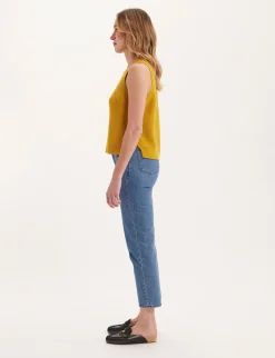 Flash Sale Ines de la Fressange Paris Agatha mustard sleeveless jumper