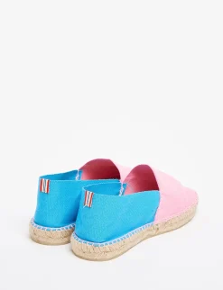Fashion Ines de la Fressange Paris Aglae pink-turquoise espadrilles