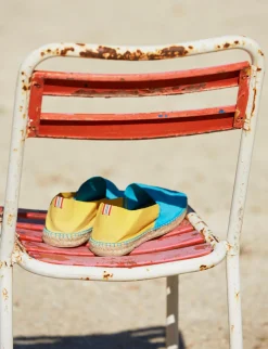 Best Sale Ines de la Fressange Paris Aglae turquoise-yellow espadrilles