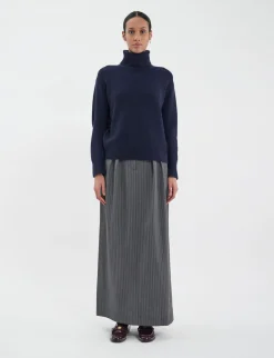 Online Ines de la Fressange Paris Aiden wool and cashmere turtleneck jumper Navy blue