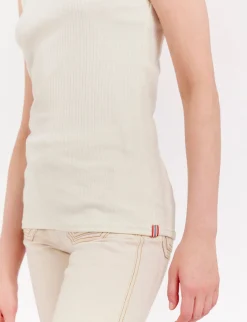 Fashion Ines de la Fressange Paris Amelie tank top in ivory jersey