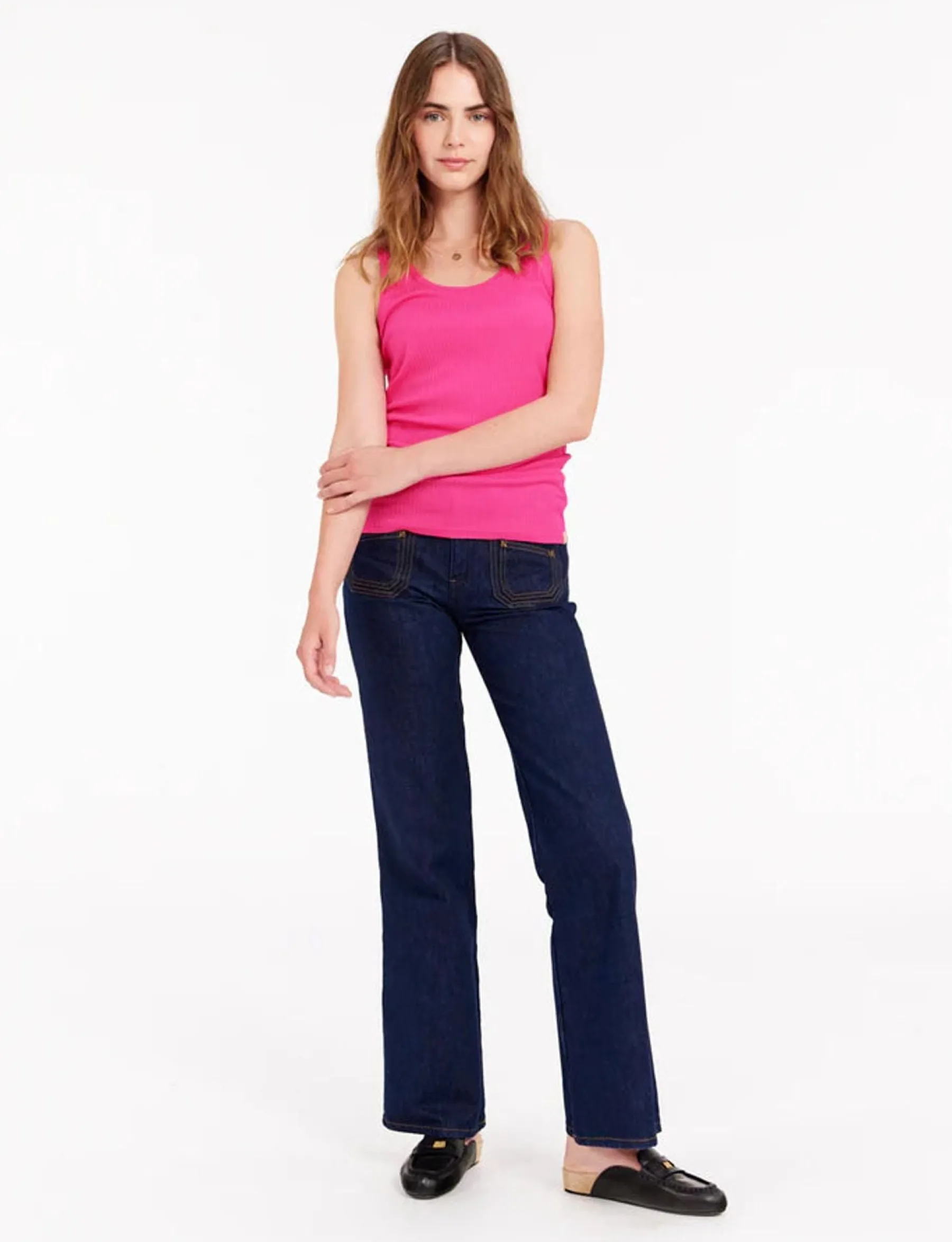 Flash Sale Ines de la Fressange Paris Amelie tank top in pink jersey