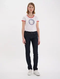 New Ines de la Fressange Paris Anemone jeans in navy blue cotton x Notify