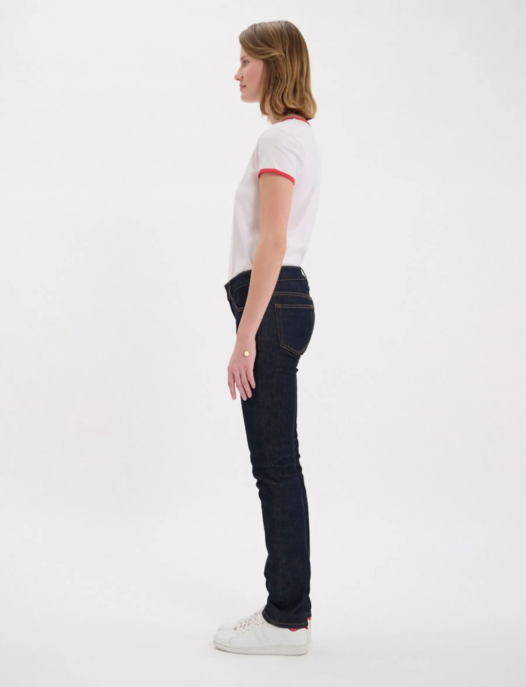 New Ines de la Fressange Paris Anemone jeans in navy blue cotton x Notify