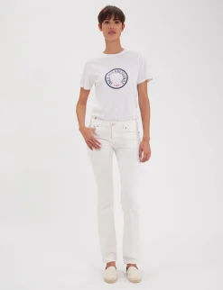 Sale Ines de la Fressange Paris Anemone jeans in white cotton x Notify