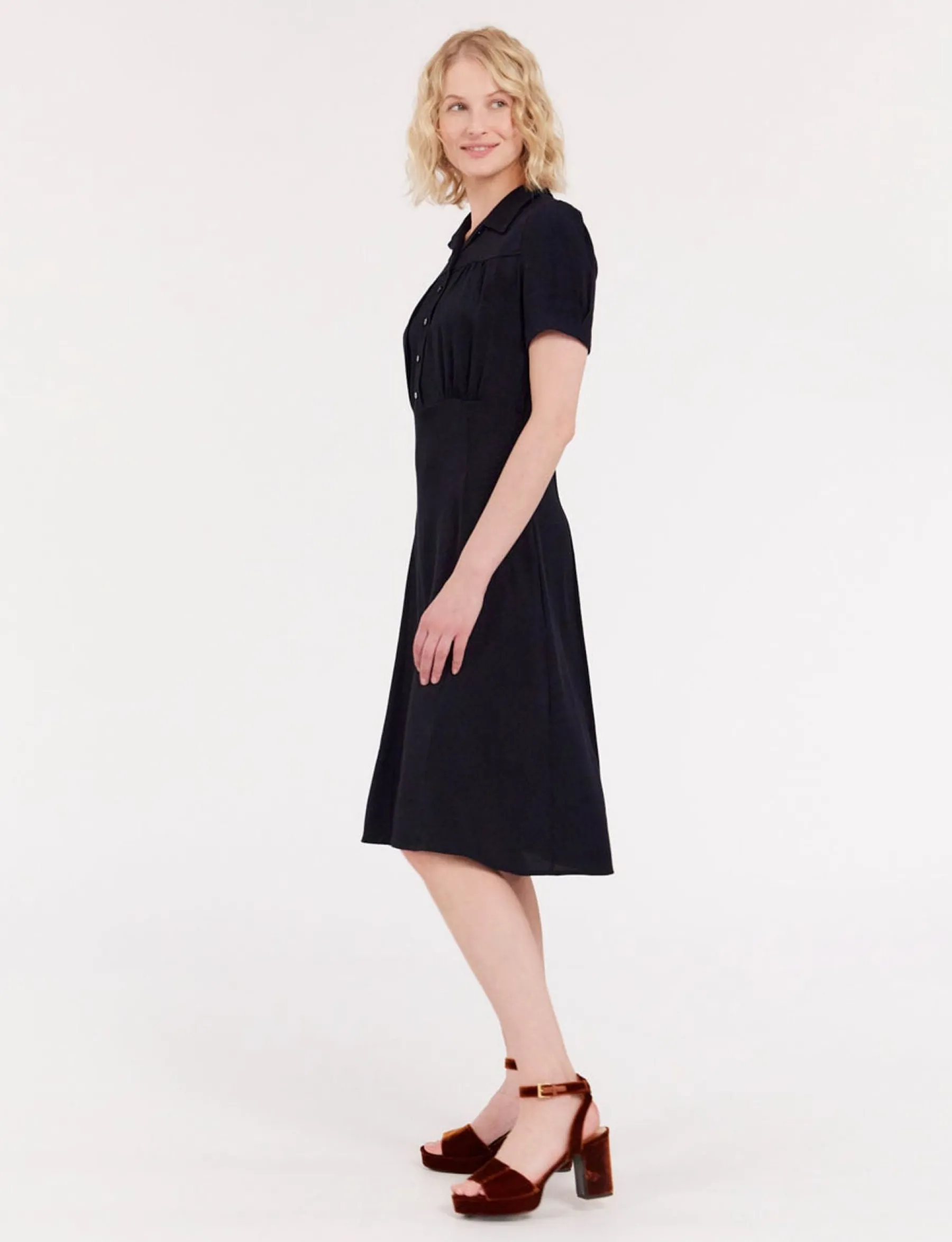New Ines de la Fressange Paris Angèle navy blue dress