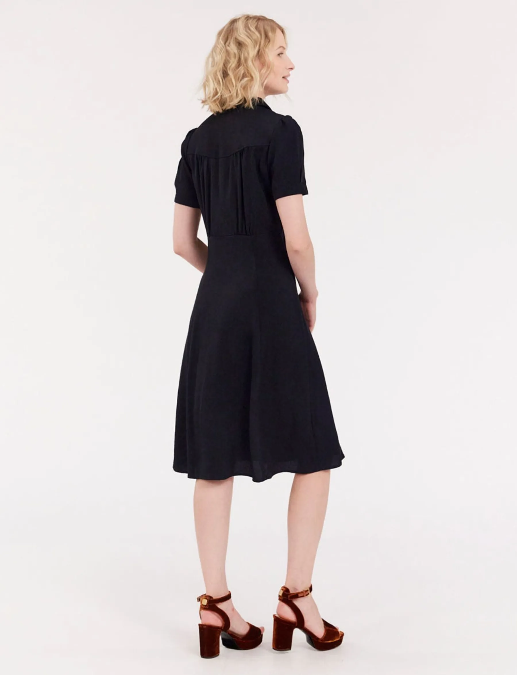 New Ines de la Fressange Paris Angèle navy blue dress