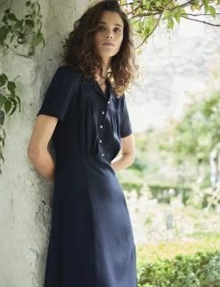New Ines de la Fressange Paris Angèle navy blue dress