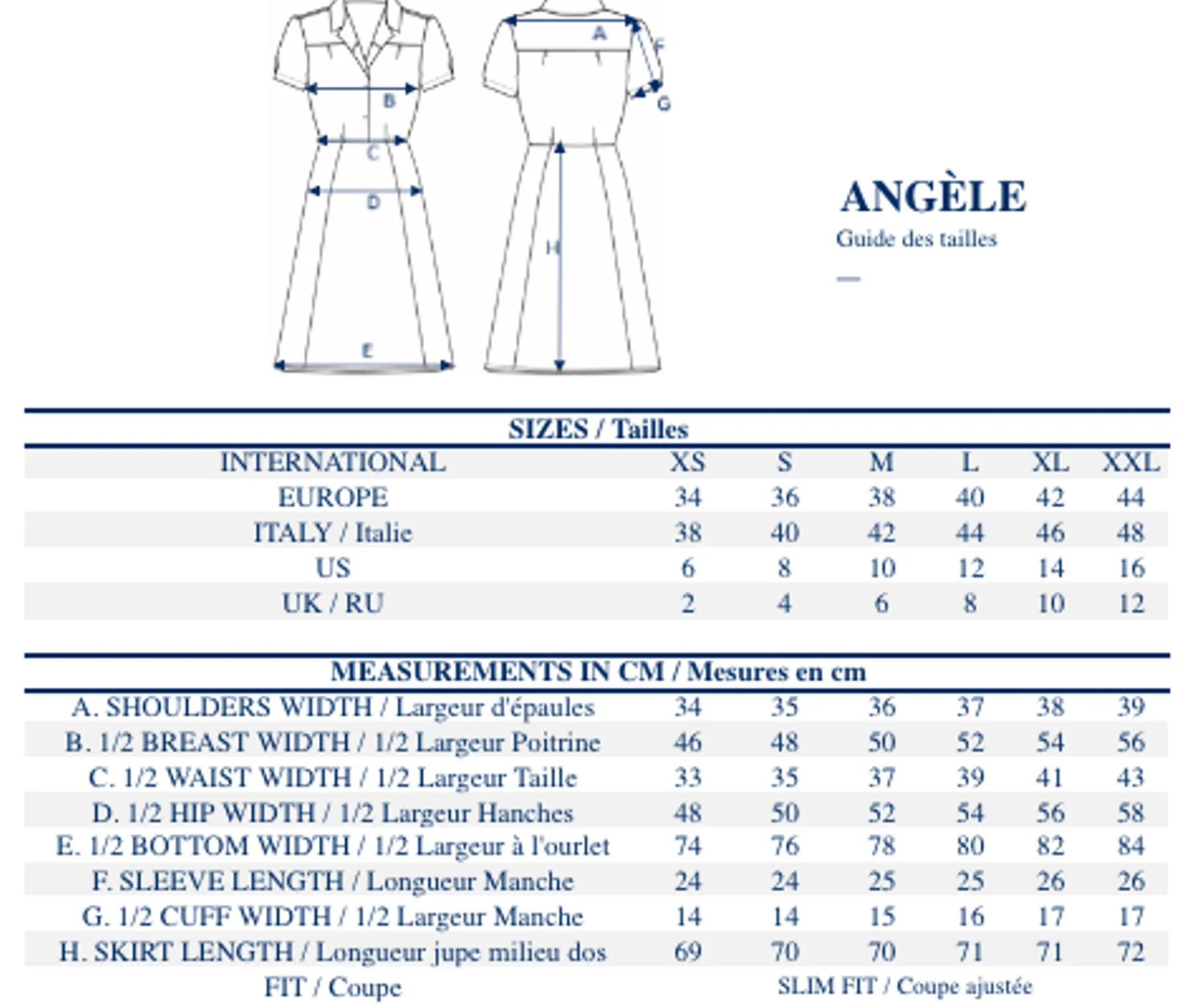 New Ines de la Fressange Paris Angèle navy blue dress