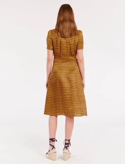 Clearance Ines de la Fressange Paris Angèle satin print dress