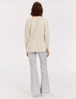 Outlet Ines de la Fressange Paris Anton ivory cashmere V-neck jumper