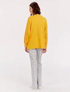 Discount Ines de la Fressange Paris Anton yellow cashmere V-neck jumper