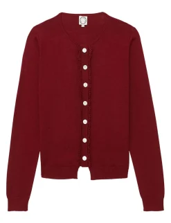 Store Ines de la Fressange Paris April burgundy cardigan