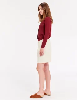 Store Ines de la Fressange Paris April burgundy cardigan
