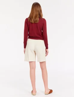 Store Ines de la Fressange Paris April burgundy cardigan