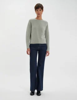 Best Sale Ines de la Fressange Paris Arthur jumper in almond green wool and cashmere