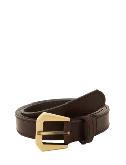 Online Ines de la Fressange Paris Augustine brown leather belt