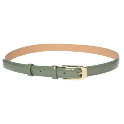 Best Sale Ines de la Fressange Paris Aurelia almond green patent leather belt