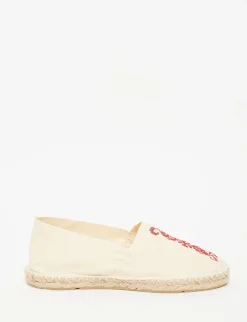 Clearance Ines de la Fressange Paris Auriane ecru embroidered espadrilles