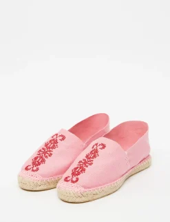 Shop Ines de la Fressange Paris Auriane pink espadrilles