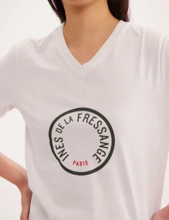 Best Sale Ines de la Fressange Paris Aurore V-neck T-shirt white