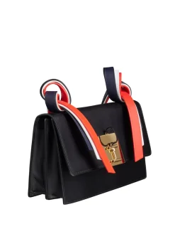 Shop Ines de la Fressange Paris Bag Béatrice Baguette black leather tricolour
