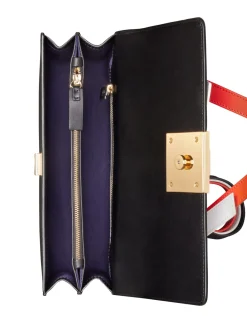 Shop Ines de la Fressange Paris Bag Béatrice Baguette black leather tricolour