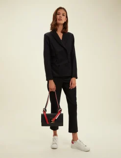 Shop Ines de la Fressange Paris Bag Béatrice Baguette black leather tricolour