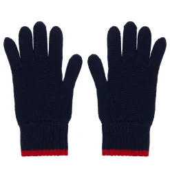 Best Ines de la Fressange Paris Bahia gloves in navy knit, red mesh