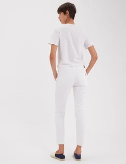 Hot Ines de la Fressange Paris Bamboo slim fit white cotton jeans x Notify