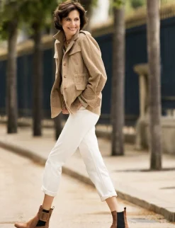 Hot Ines de la Fressange Paris Bamboo slim fit white cotton jeans x Notify