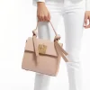Fashion Ines de la Fressange Paris Béatrice beige/pink leather bag