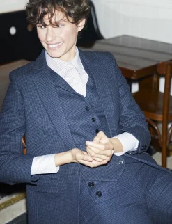 Hot Ines de la Fressange Paris Black and blue Robinson waistcoat