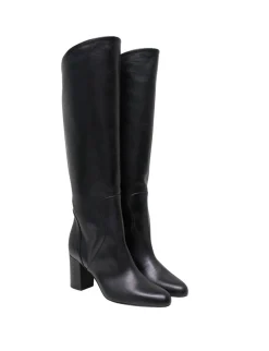 Fashion Ines de la Fressange Paris Black heel boot in calf leather