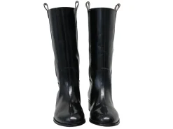 Cheap Ines de la Fressange Paris Black Lana boots in smooth leather