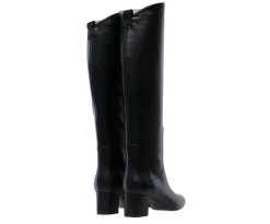 New Ines de la Fressange Paris Black leather heeled boot