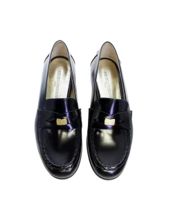 Fashion Ines de la Fressange Paris Black leather loafer
