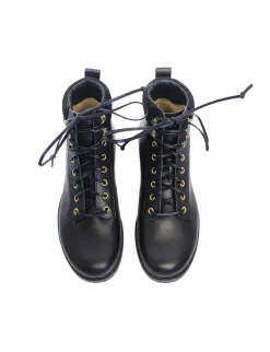 Best Ines de la Fressange Paris Black leather mountain boot