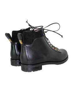 Best Ines de la Fressange Paris Black leather mountain boot