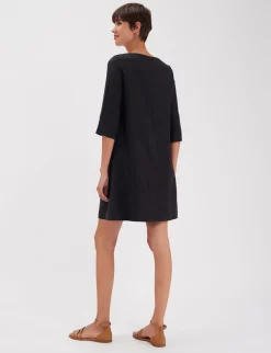 Hot Ines de la Fressange Paris Black linen Megane dress