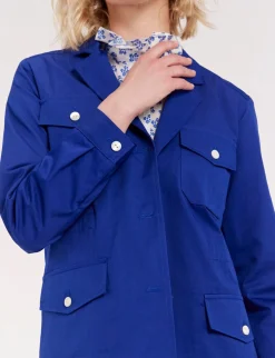 Discount Ines de la Fressange Paris Blue Flipper jacket