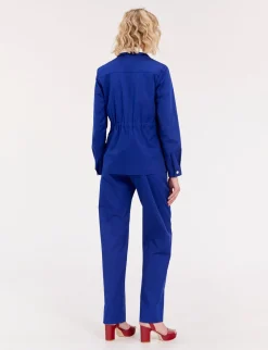 Discount Ines de la Fressange Paris Blue Flipper jacket