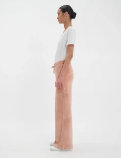New Ines de la Fressange Paris Britney jogging bottoms in powder pink velvet