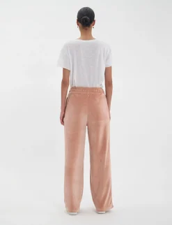 New Ines de la Fressange Paris Britney jogging bottoms in powder pink velvet