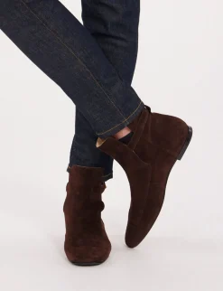 Sale Ines de la Fressange Paris Brown suede ankle boot