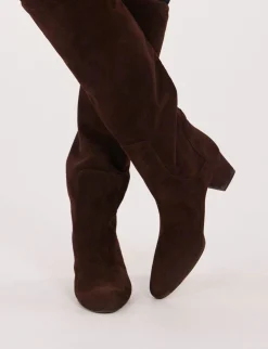 Hot Ines de la Fressange Paris Brown suede heel boot