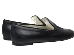 Outlet Ines de la Fressange Paris Callie embroidered loafer in black leather